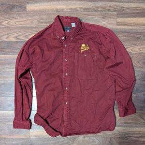 "Pheasants Forever" Burgundy Men's Casual Button Down Shirt